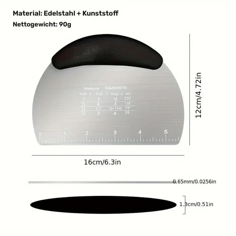 Professional Stainless Steel Pastry Scraper And MultiFunctional Dough Cutter 2