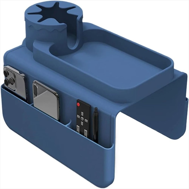 Professional SpillProof Silicone Sofa Armrest Cup Holder And Integrated Accessory Tray 8