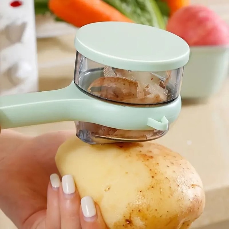 Professional MessFree Fruit And Vegetable Peeler With Integrated Peel Storage 5