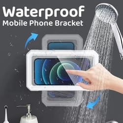 universal waterproof anti-fog shower phone holder and bathroom media station