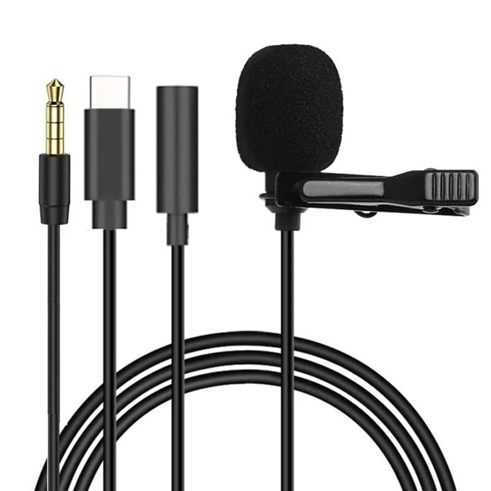 Professional Portable Lavalier Condenser Microphone And ClipOn Lapel Audio Station 0