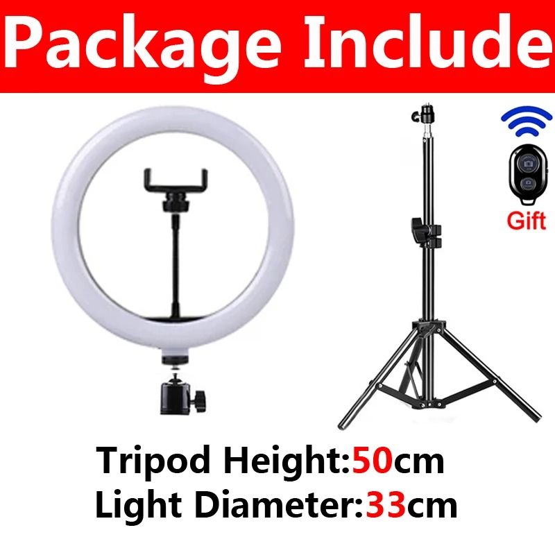Professional HighDefinition LED Studio Ring Light With MultiHeight Tripod And Bluetooth Control 12