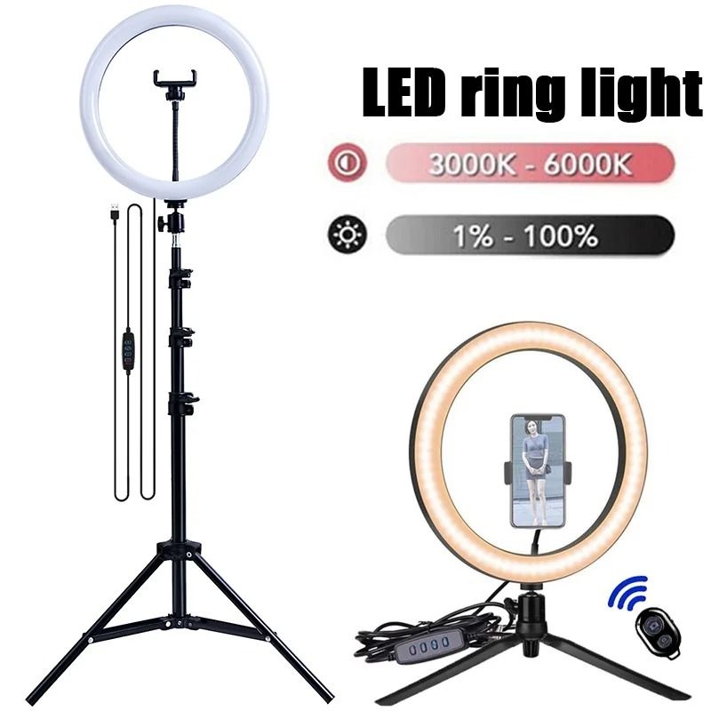 Professional HighDefinition LED Studio Ring Light With MultiHeight Tripod And Bluetooth Control 1