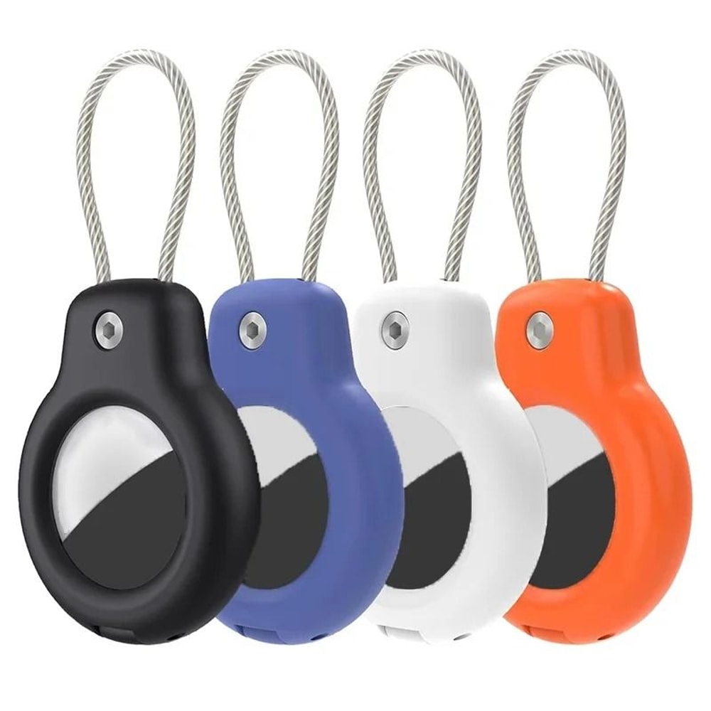 Professional HeavyDuty Security Case For Apple AirTag With Stainless Steel Cable Lock 0