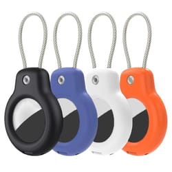 professional heavy-duty security case for apple airtag with stainless steel cable lock