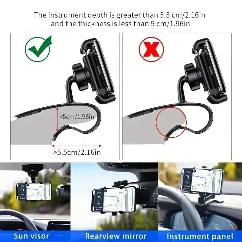 Professional 360 Rotating Dashboard Phone Mount And Universal GPS Navigation Bracket 6