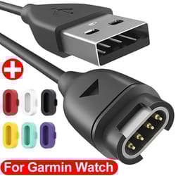 professional high stability usb charging cable and protective dust plug kit for garmin smartwatches