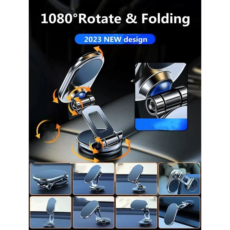 High Stability 1080 Degree Rotatable Magnetic Car Phone Holder And Foldable GPS Support Bracket 3