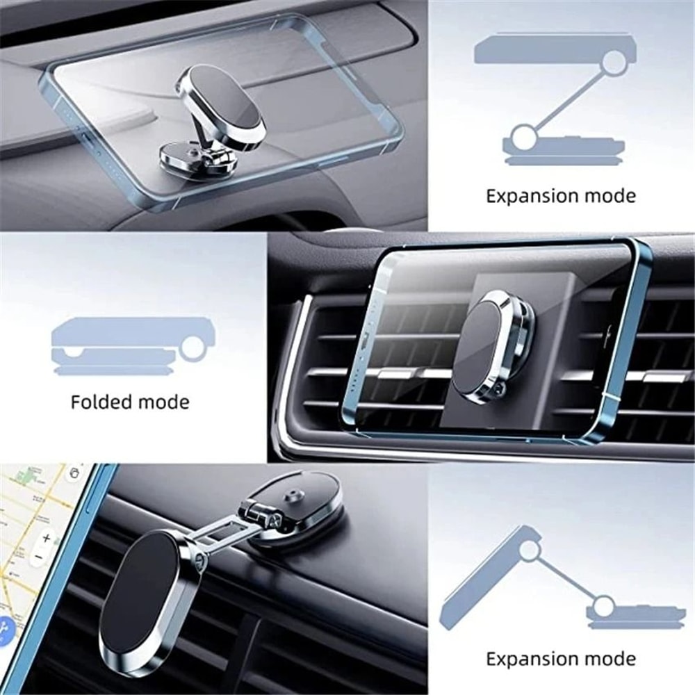 High Stability 1080 Degree Rotatable Magnetic Car Phone Holder And Foldable GPS Support Bracket 4