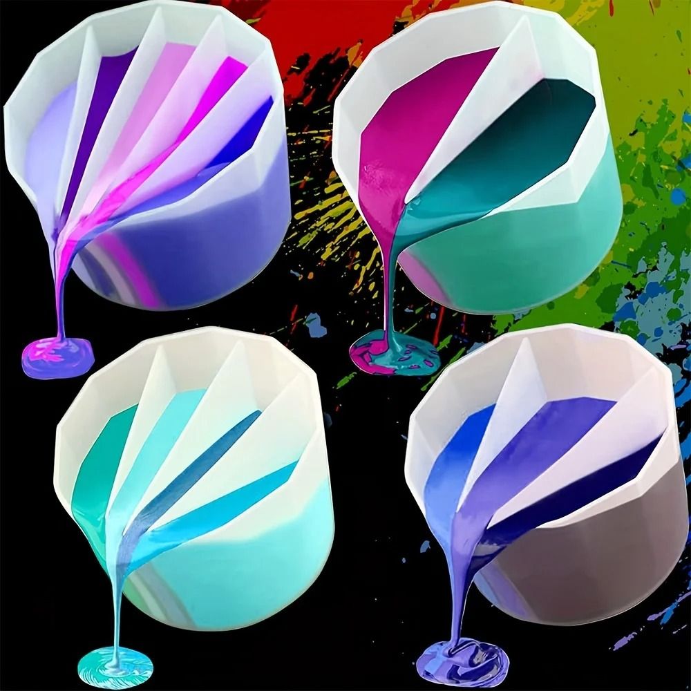 High Flexibility Silicone Split Cup For Fluid Art And Multi Channel Paint Pouring 0
