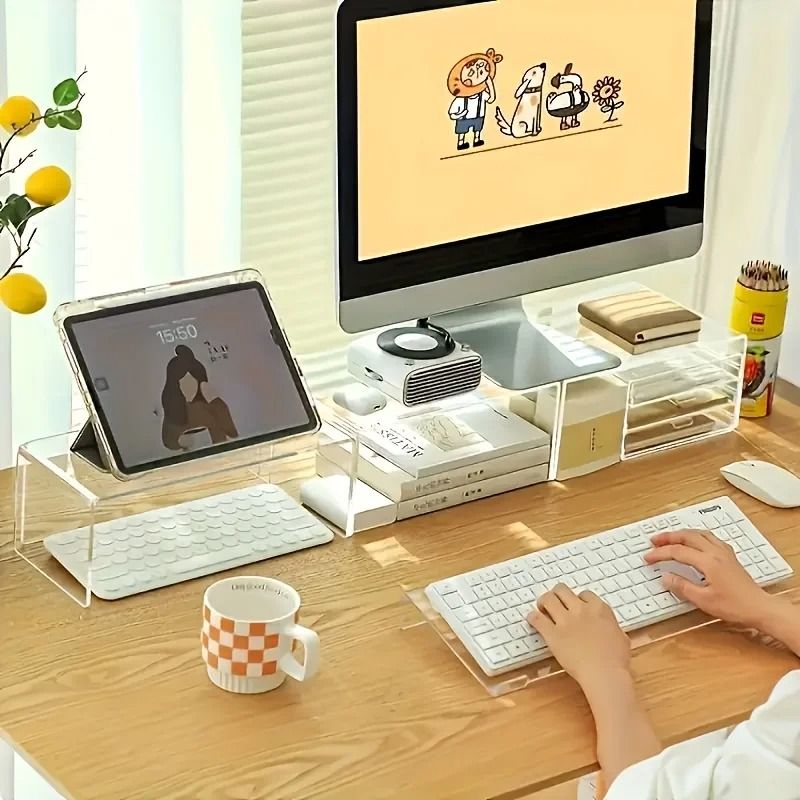 High Clarity Acrylic Keyboard Stand And Compact Desktop Lift Riser For Mechanical Keyboards And Min 3