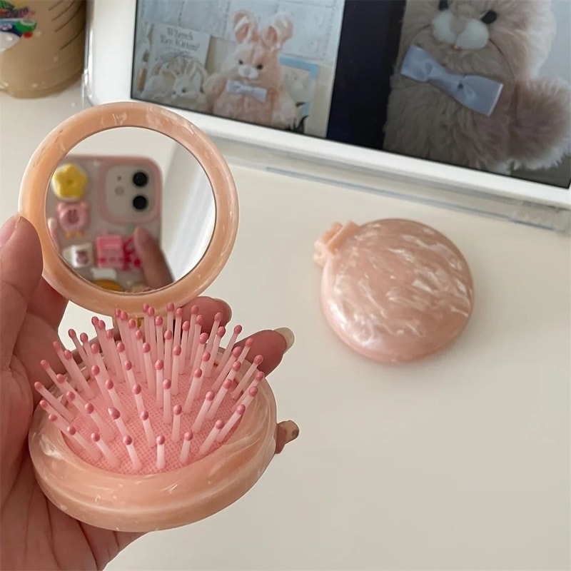 Professional High Stability Marble Patterned Air Cushion Hair Comb And Integrated Precision Travel 3