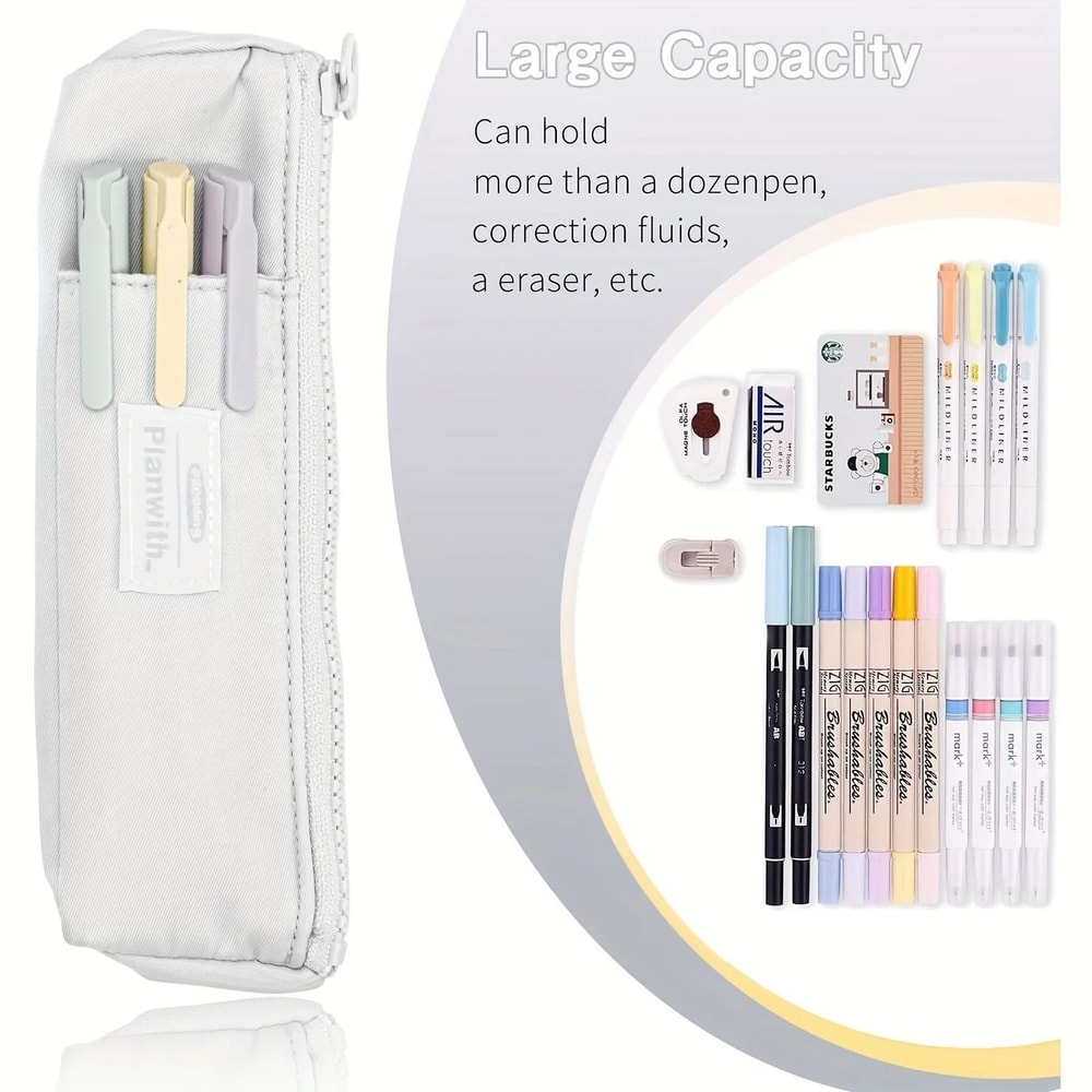Slim Canvas Pencil Holder And Precision Notebook Interface With Adjustable Elastic Band 1