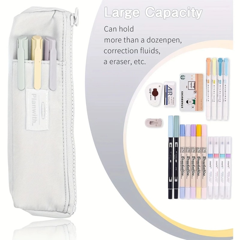 Slim Canvas Pencil Holder And Precision Notebook Interface With Adjustable Elastic Band 1