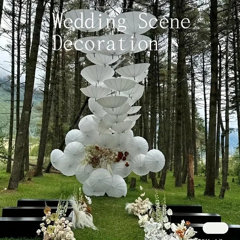 White Paper Umbrella And Handmade Traditional Chinese Bridal Sunshade Hardware 4