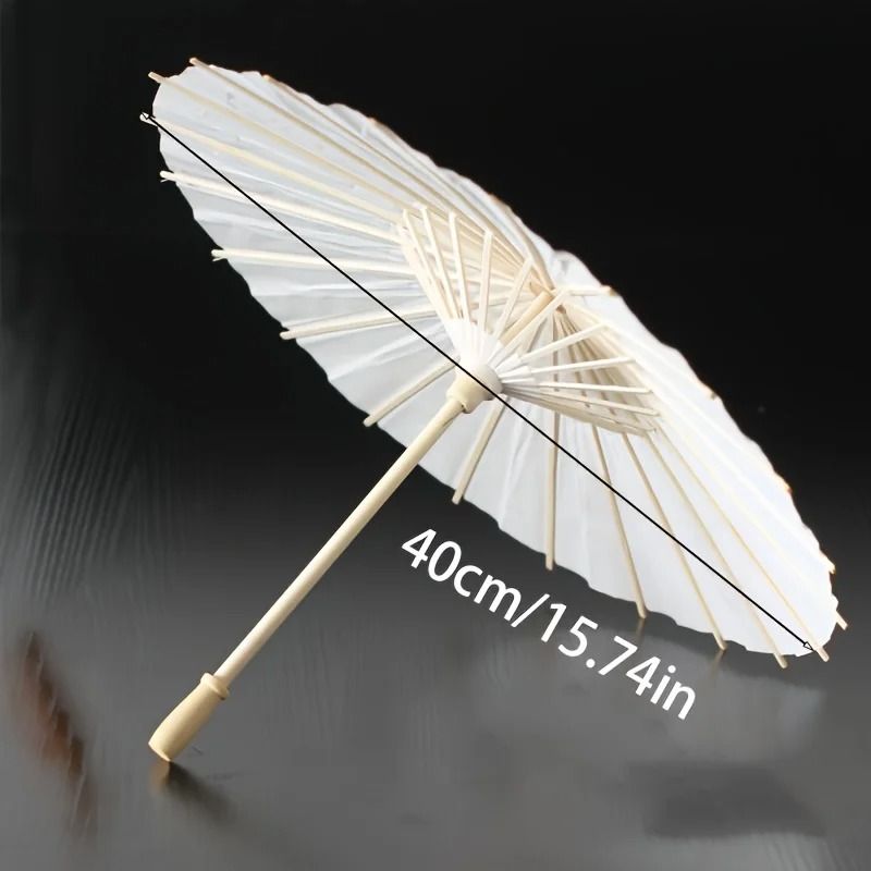 White Paper Umbrella And Handmade Traditional Chinese Bridal Sunshade Hardware 6
