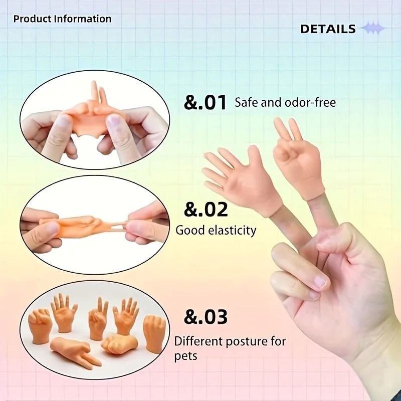 Small Hands Finger Puppet Set And Precision Miniature Rubber Performance Hardware 4