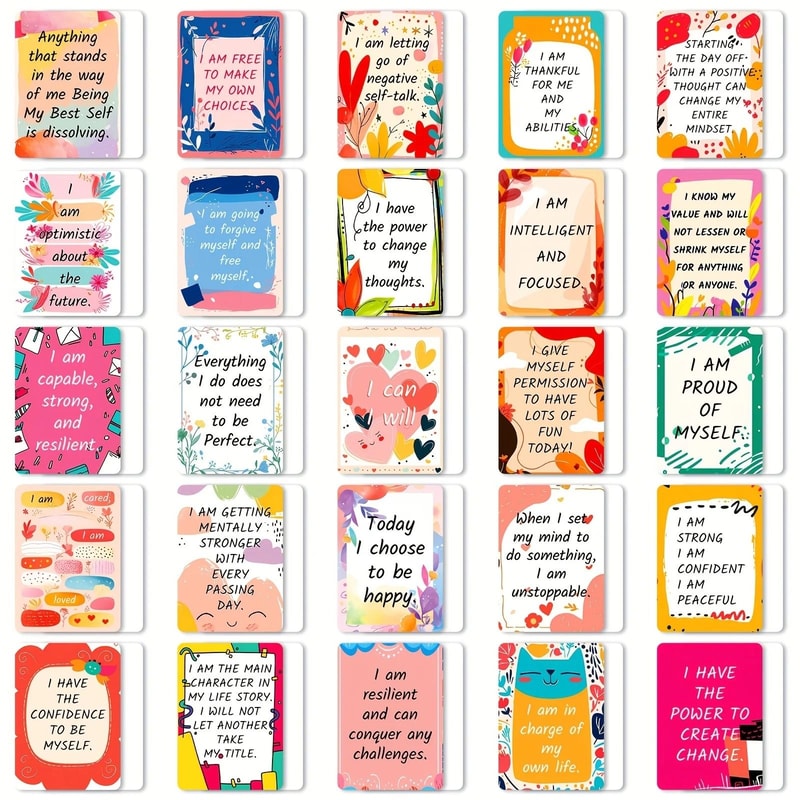 Vibrant Daily Affirmation And Mindfulness Card Deck 50 Count 2