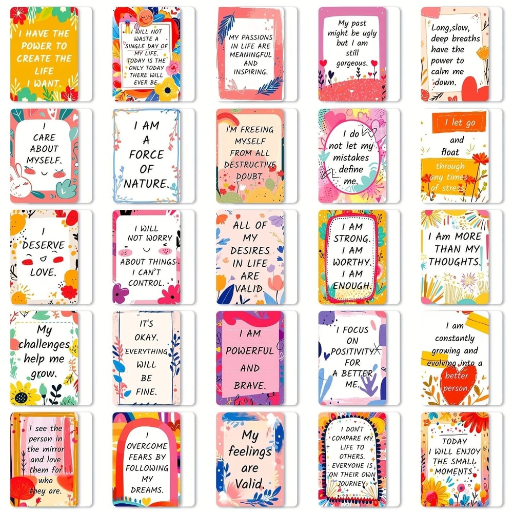 Vibrant Daily Affirmation And Mindfulness Card Deck 50 Count 3