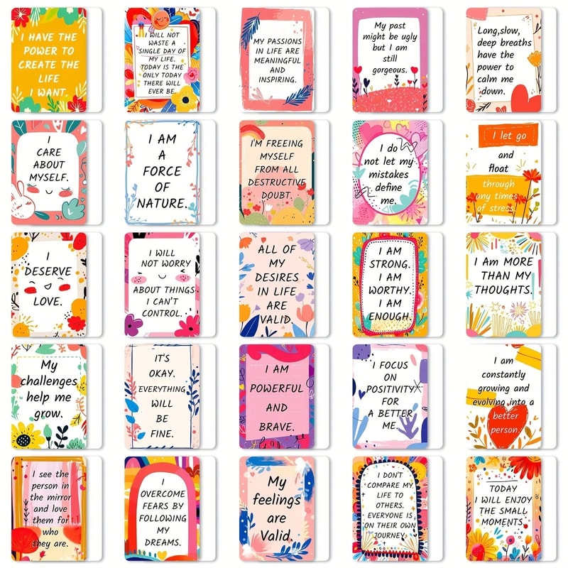 Vibrant Daily Affirmation And Mindfulness Card Deck 50 Count 3