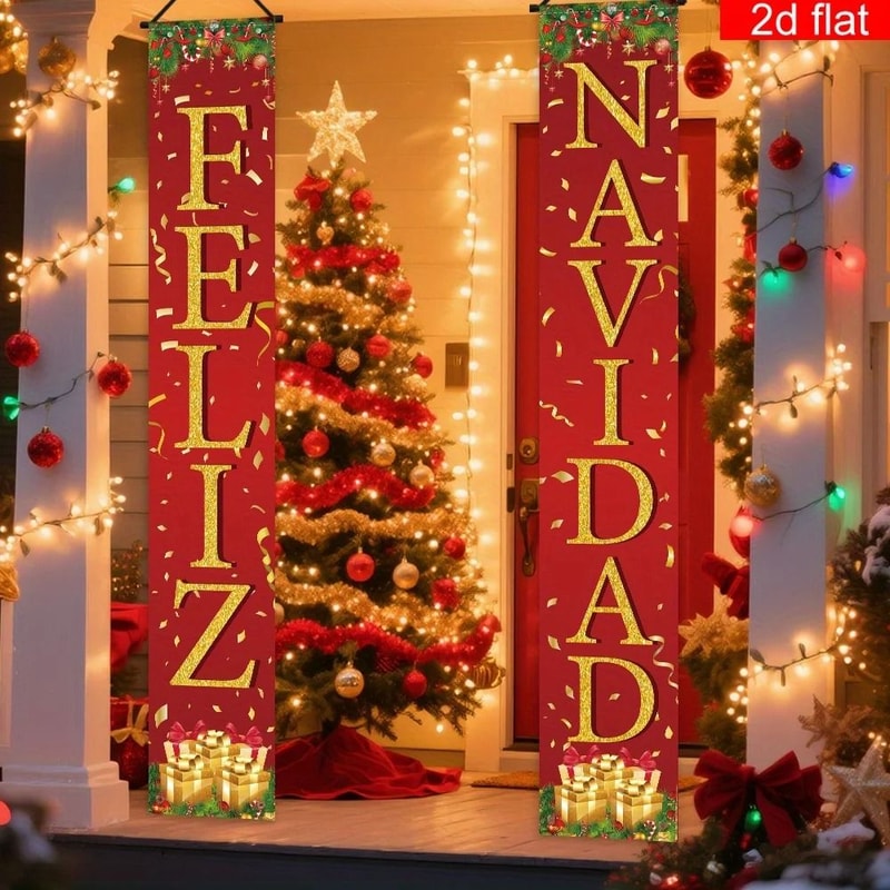 Spanish Merry Christmas Holiday Banner Set 2