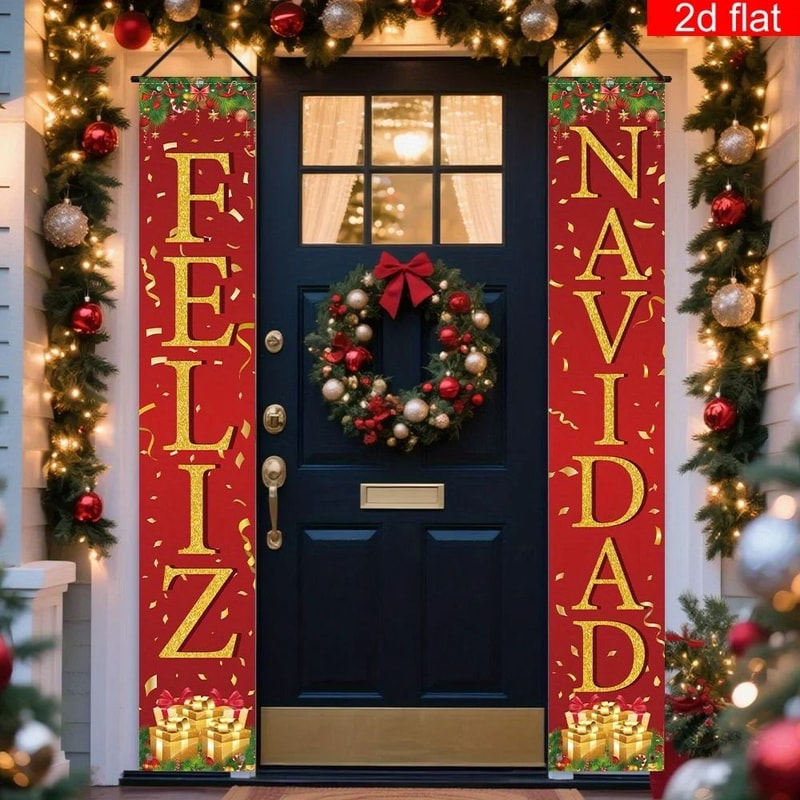 Spanish Merry Christmas Holiday Banner Set 3