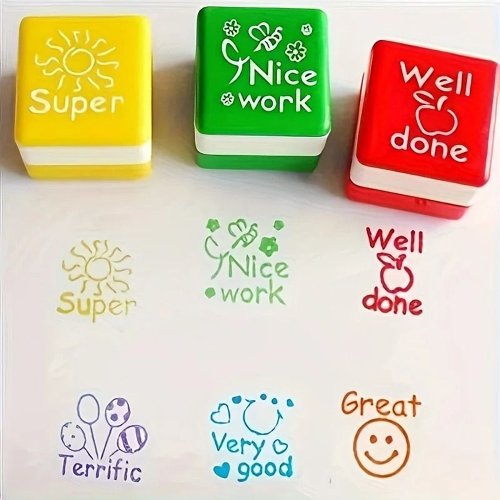 Teacher Praise And Encouragement Stamp Set 6 Piece 1