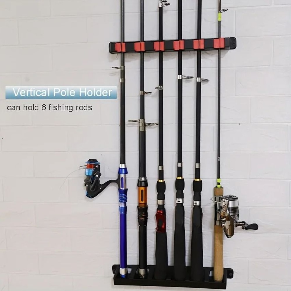 Vertical Wall Mounted Fishing Rod Rack And Organizer 4