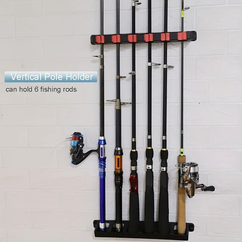 Vertical Wall Mounted Fishing Rod Rack And Organizer 4