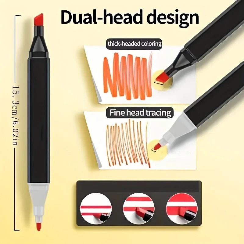 Professional Permanent Sketch Markers Dual Head Set 1