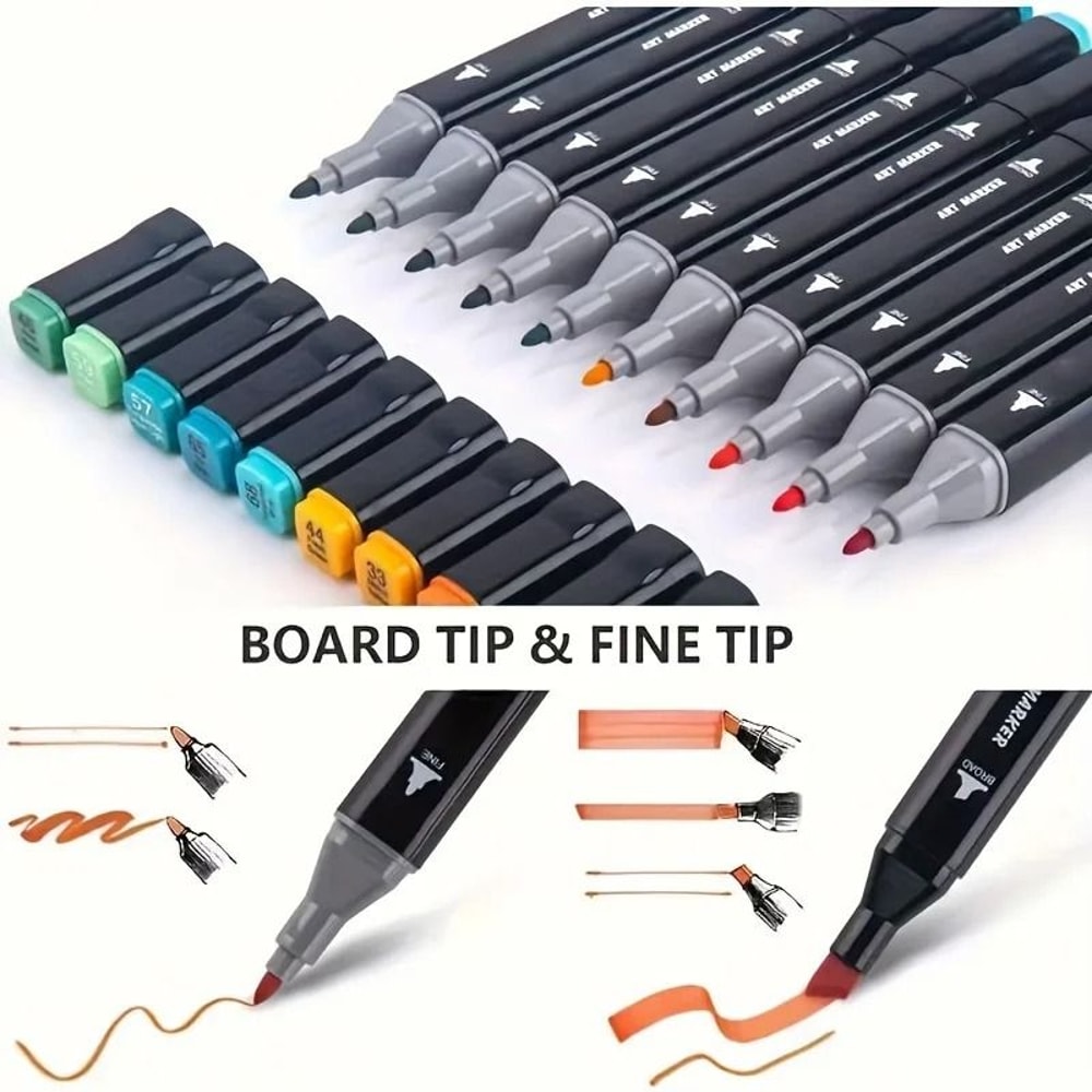 Professional Permanent Sketch Markers Dual Head Set 2