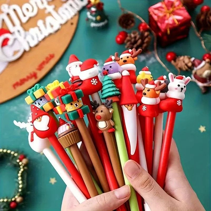 Festive Holiday Christmas Ballpoint Pen Set 0