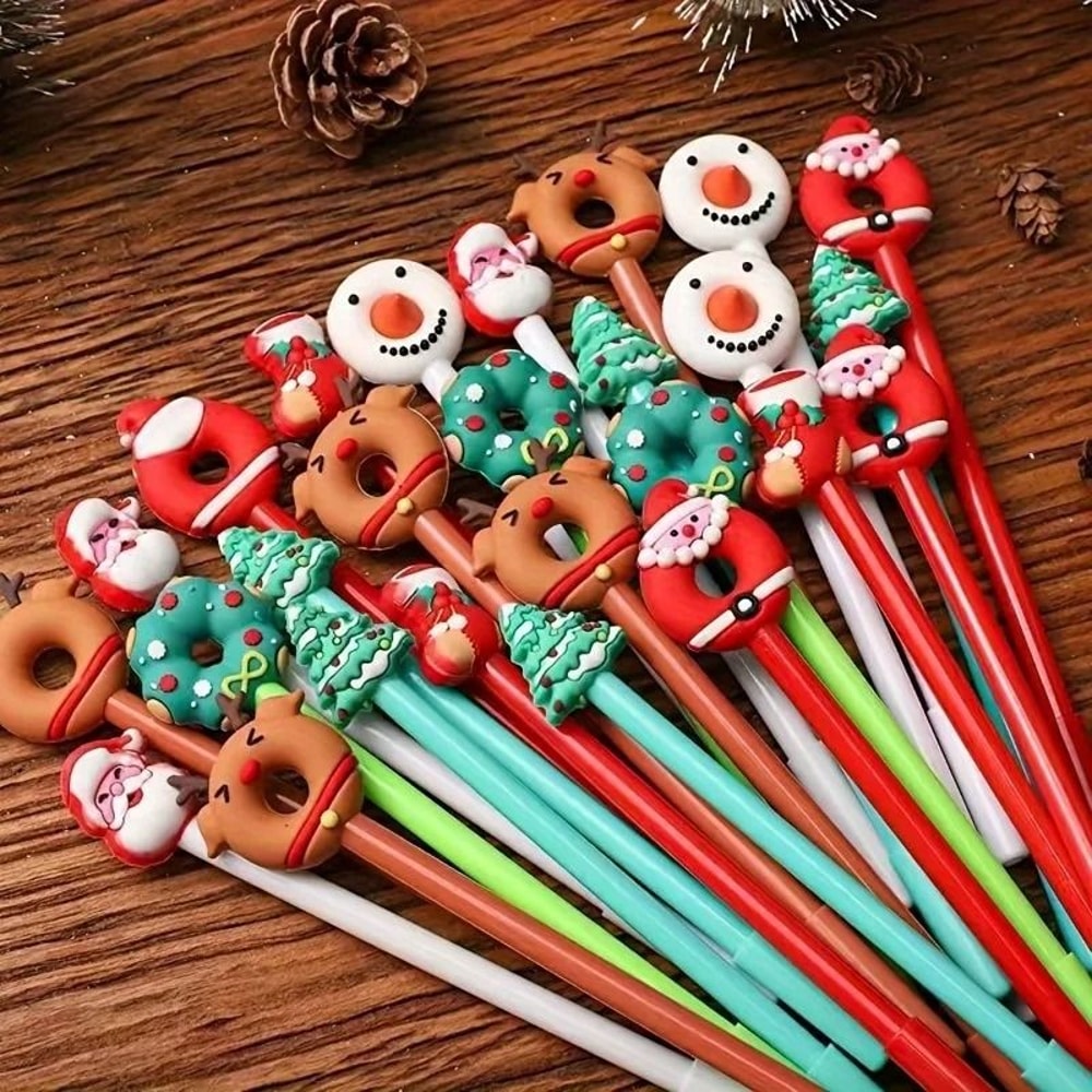Festive Holiday Christmas Ballpoint Pen Set 2