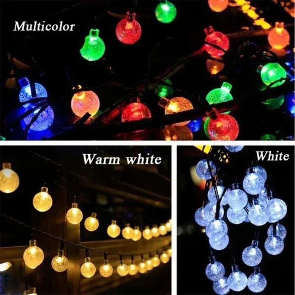 Solar String Lights Outdoor Crystal Fairy Light Set 2