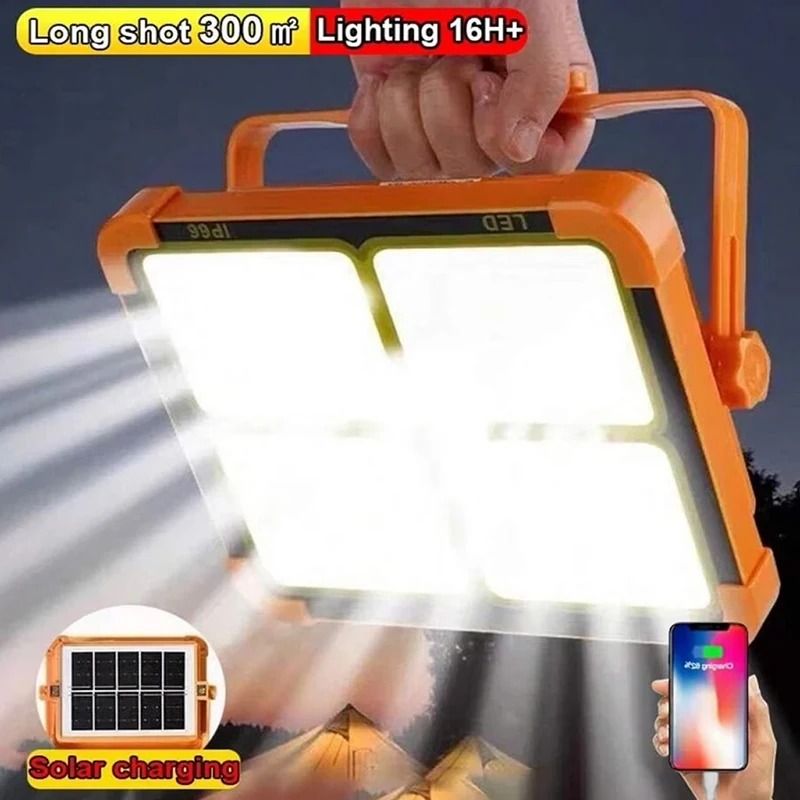 Solar Portable Camping Flood Light With Integrated Stand 0