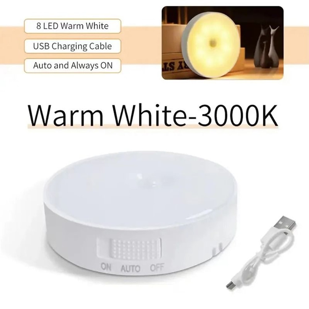 PIR Motion Sensor LED Night Light And Wireless Closet Lamp 2Pack 7