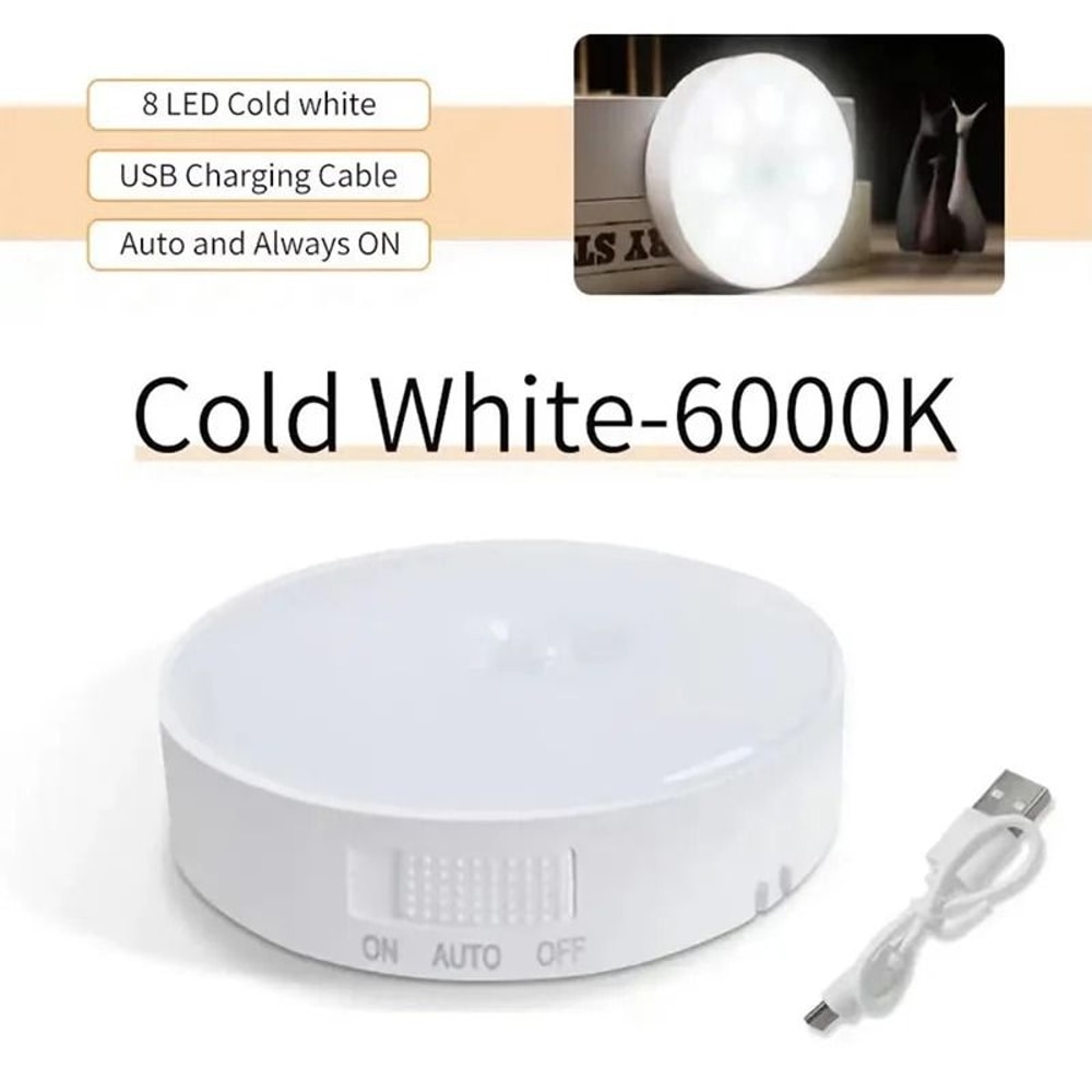 PIR Motion Sensor LED Night Light And Wireless Closet Lamp 2Pack 8