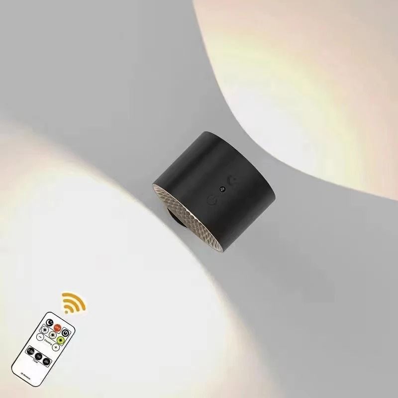 Dual Head Wall Lamp Touch Control Remote 360 Rotatable USB Recharge Wireless Portable Night Light F 8