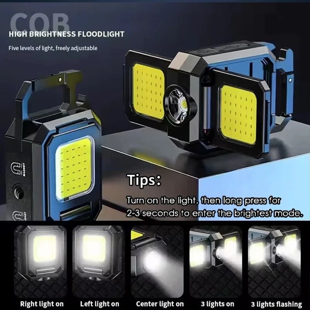 Portable Mini LED Torch And COB Keychain Work Light 4