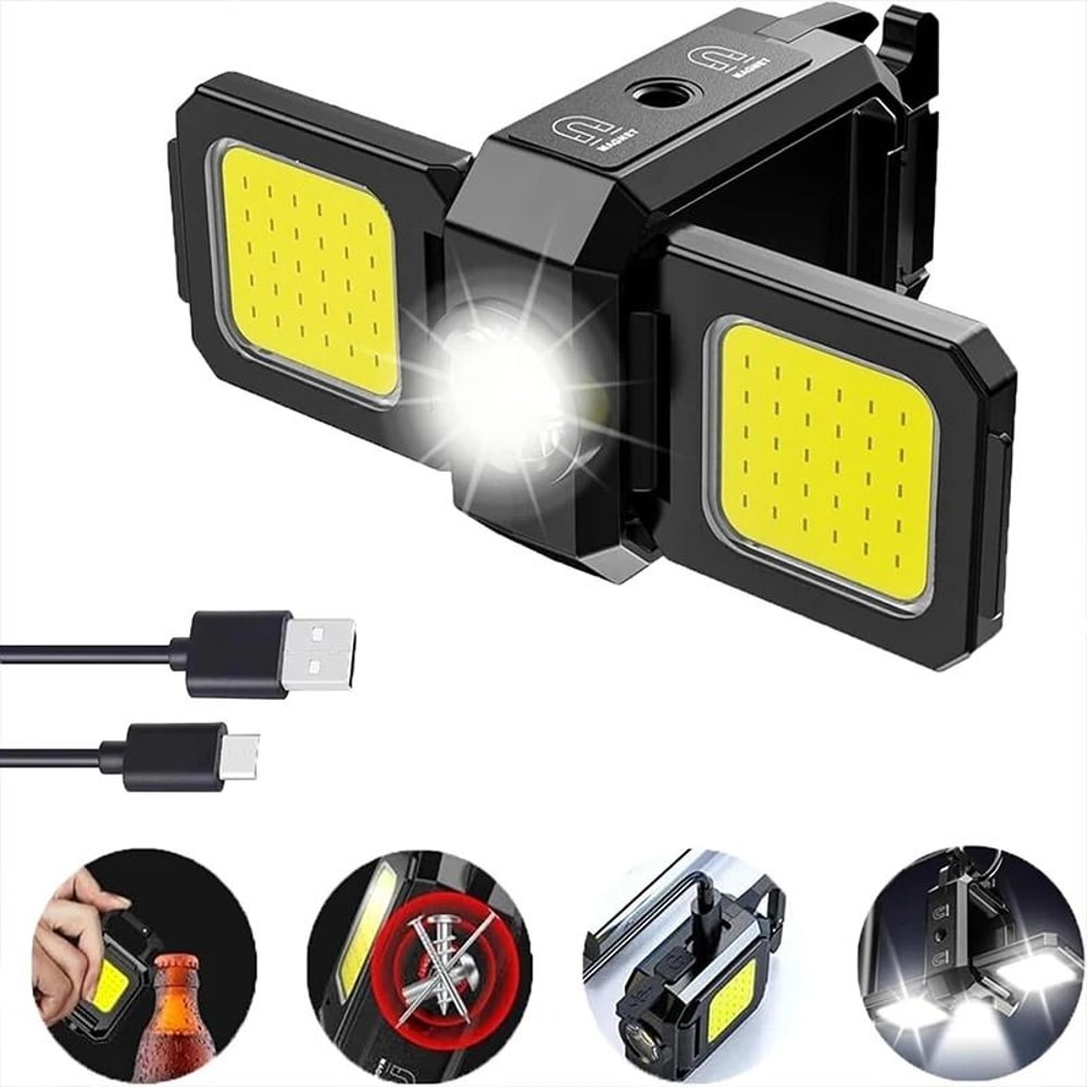 Portable Mini LED Torch And COB Keychain Work Light 7