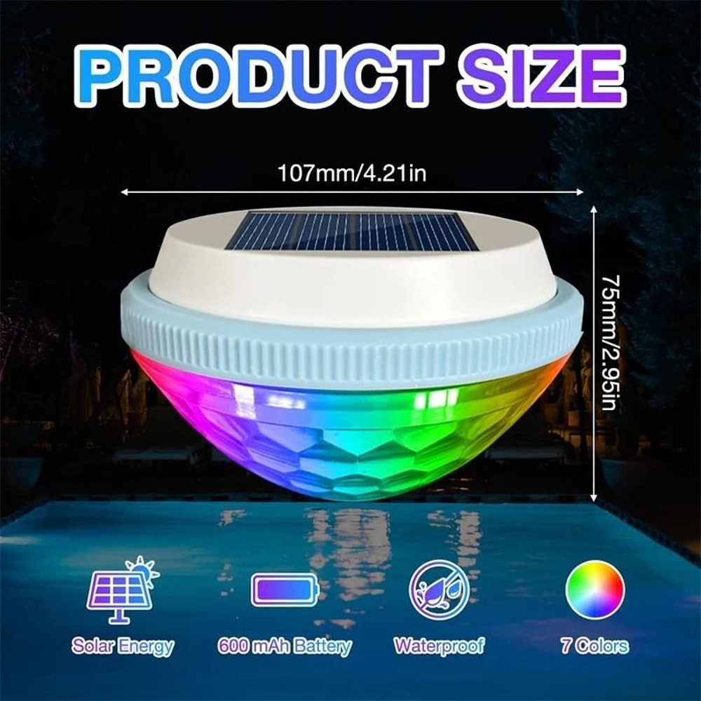 Floating Solar Pool Light And RGB Underwater Pond Decoration 1