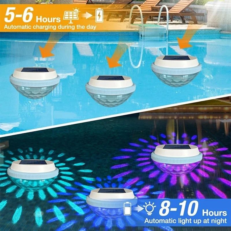 Floating Solar Pool Light And RGB Underwater Pond Decoration 2