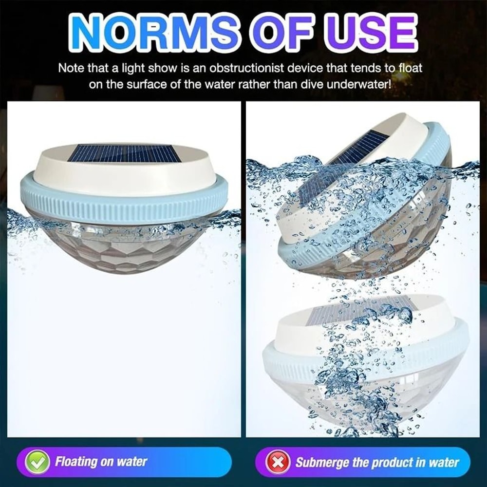 Floating Solar Pool Light And RGB Underwater Pond Decoration 3