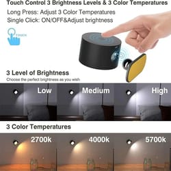 led smart wall lamp 360 rotatable magnetic wireless light