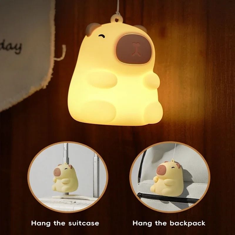 Capybara Cute Night Light And Squishy Silicone Lamp 6