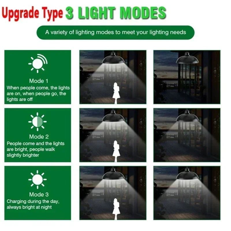 Solar Pendant Light With Remote Control Outdoor LED Chandelier 4