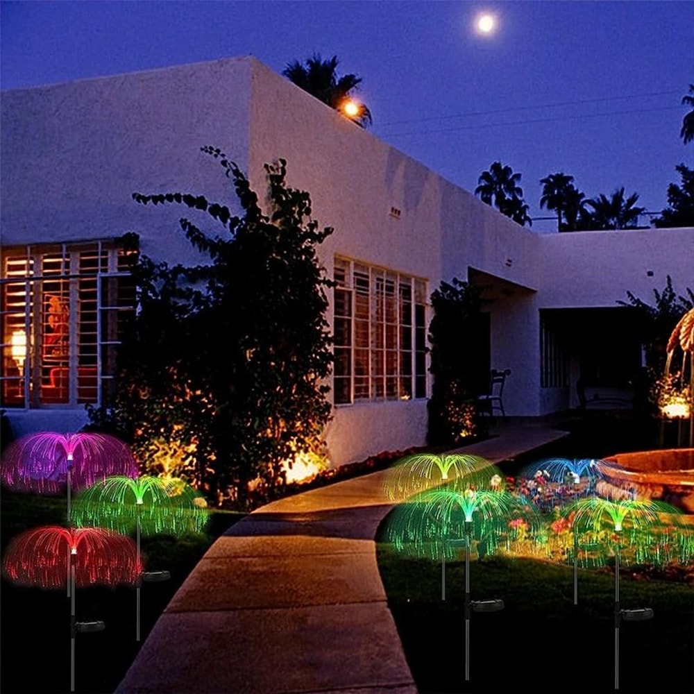 Solar Garden Outdoor Light Multiple Color Switching Jellyfish Light 8