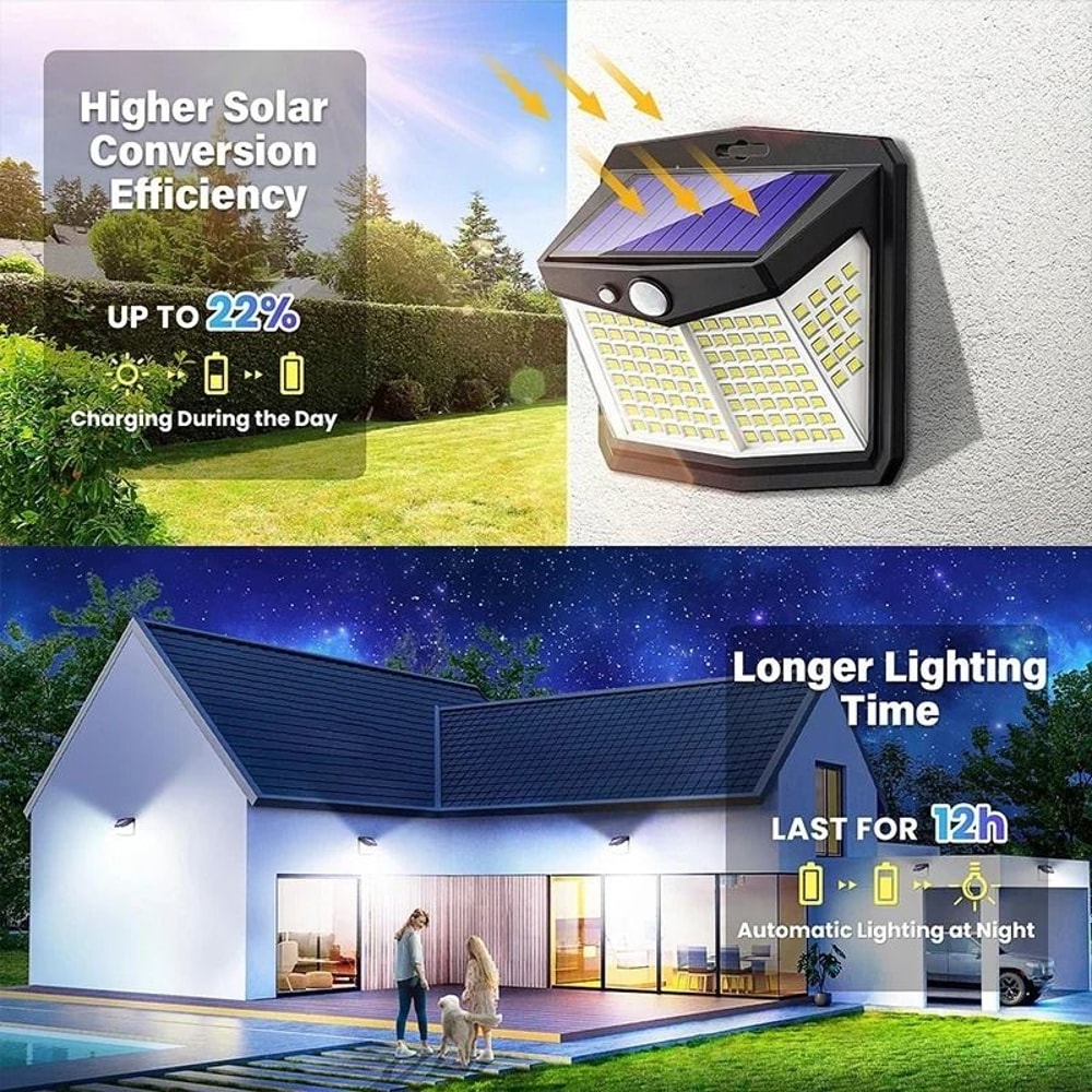 Solar Lights For Outdoor 128 LED Motion Sensor Security Light 3