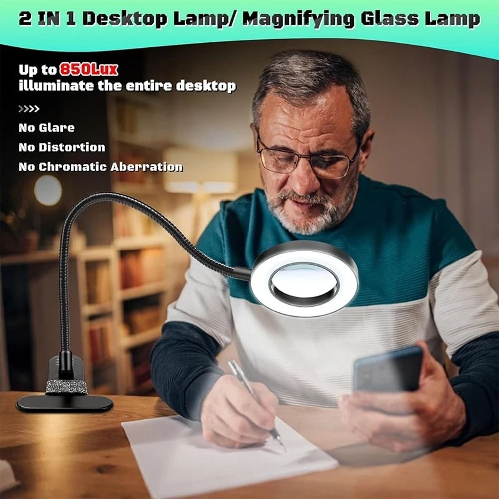 Magnifying Glass With USB Clamp And LED Light 2