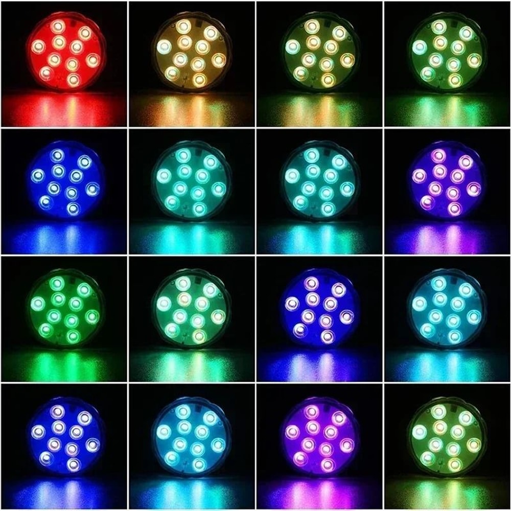 16 Colors Remote Control LED Submersible Light 6